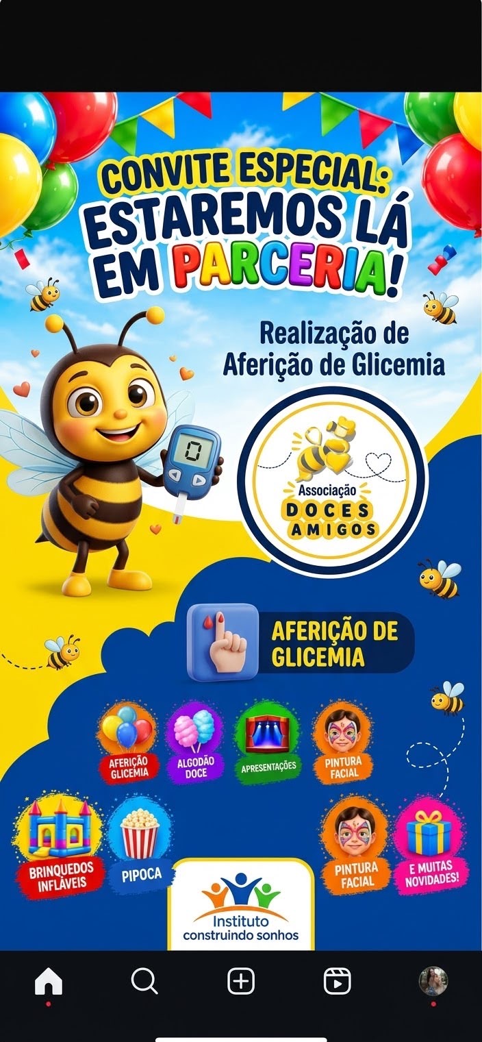Convite especial: estaremos lá em parceria — realização de aferição de glicemia